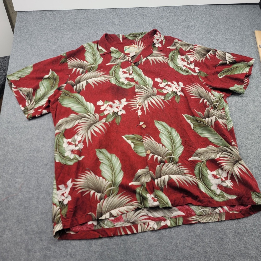 Vintage Paradise Found Hawaiian Shirt Men's Size 3XL  Summer Floral Rayon